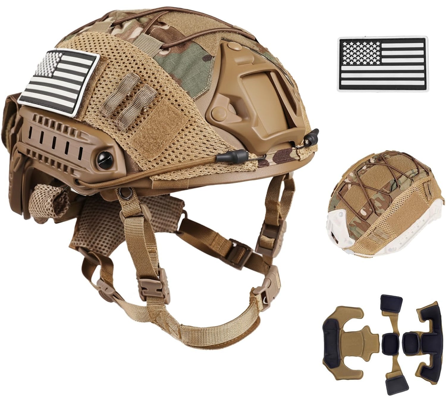 Casco Tattico "Fast" con Copertura e Sistema di Regolazione Avanzato
Descrizione: