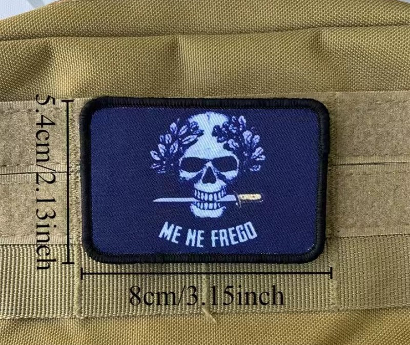 Patch Tattica "Me Ne Frego" – Toppa in Velcro con Teschio e Pugnale