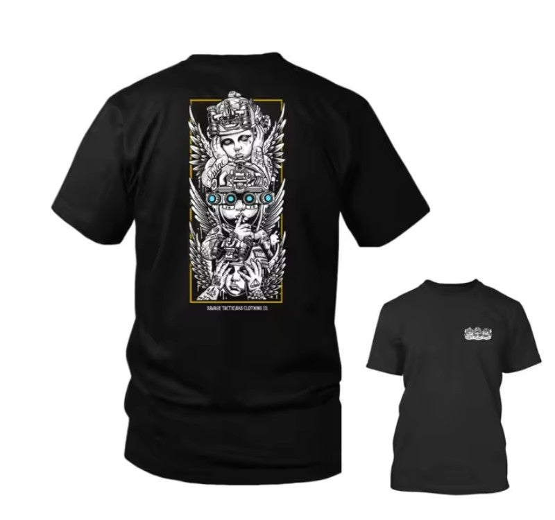 T-Shirt Tattica Grafica "Savage Tactics" - Design Verticale