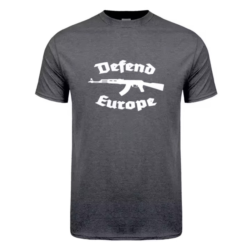 T-Shirt Grafica "Defend Europe" – Design Minimalista