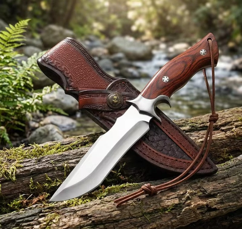 Coltello  "Wilderness Hunter" in Acciaio M390 – Full Tang con Fodero in Cuoio Premium