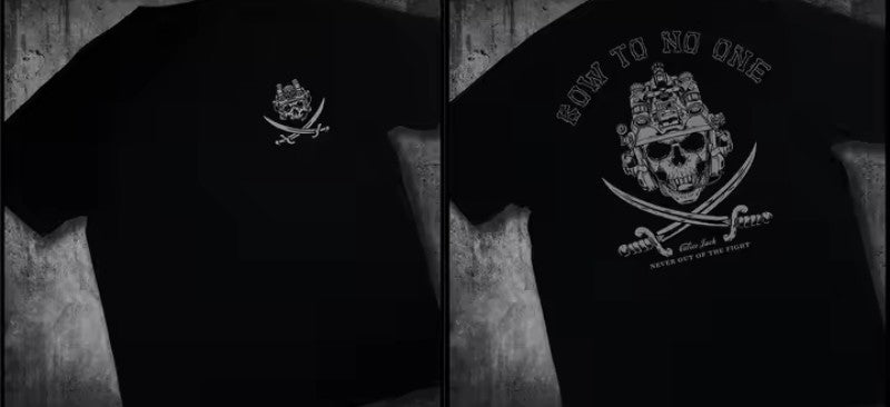 T-Shirt  "Bow To No One" - Grafica Operator Skull 100%cotone