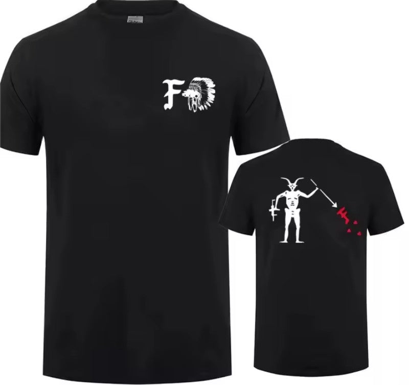 T-Shirt Grafica "Warrior Spirit" - Design Ispirato alla Bandiera di Teach