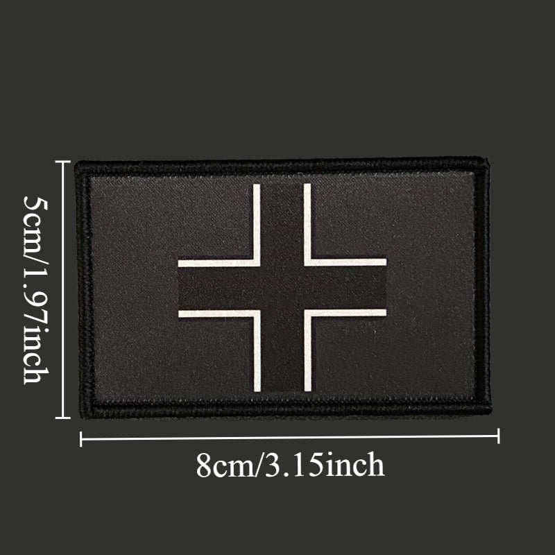 Patch Tattica "Iron Cross" – Profilo Minimalista Nero/Grigio