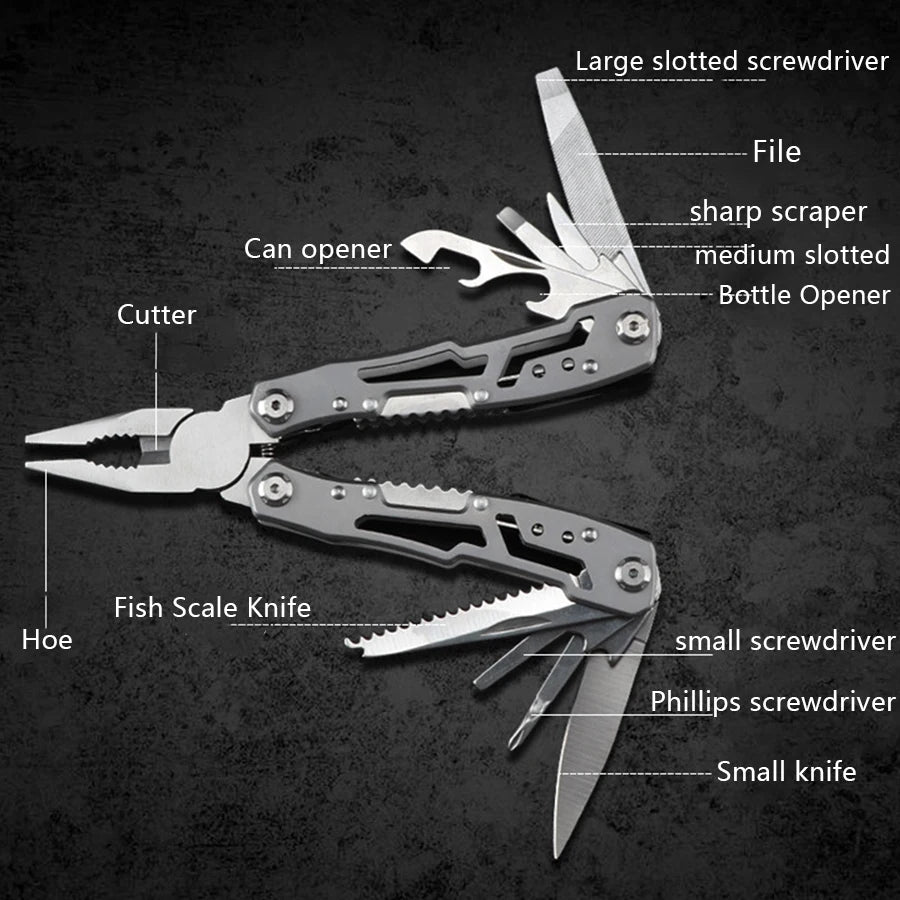Multi-Tool Tattico Pieghevole 11-in-1 - Pinza Multiuso Professionale