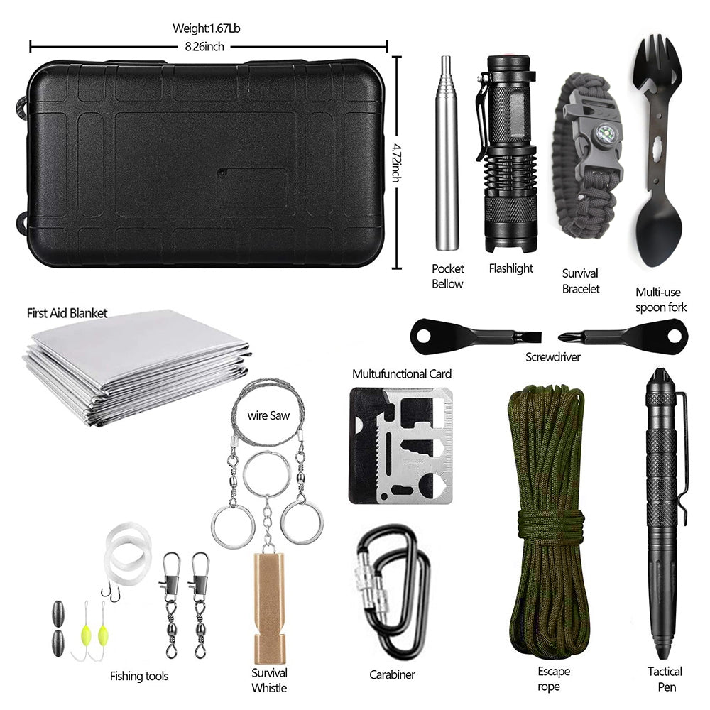 Survival Kit Professionale "All-in-One" – 14 in 1 per Emergenze e Outdoor